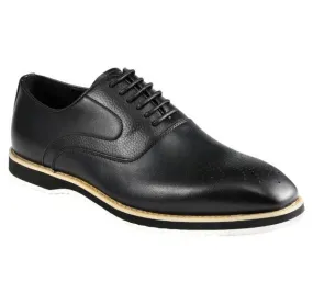 Black Men's Fashion Design Foam Sole Lace-Up Leather Shoes Style No-GIDEON