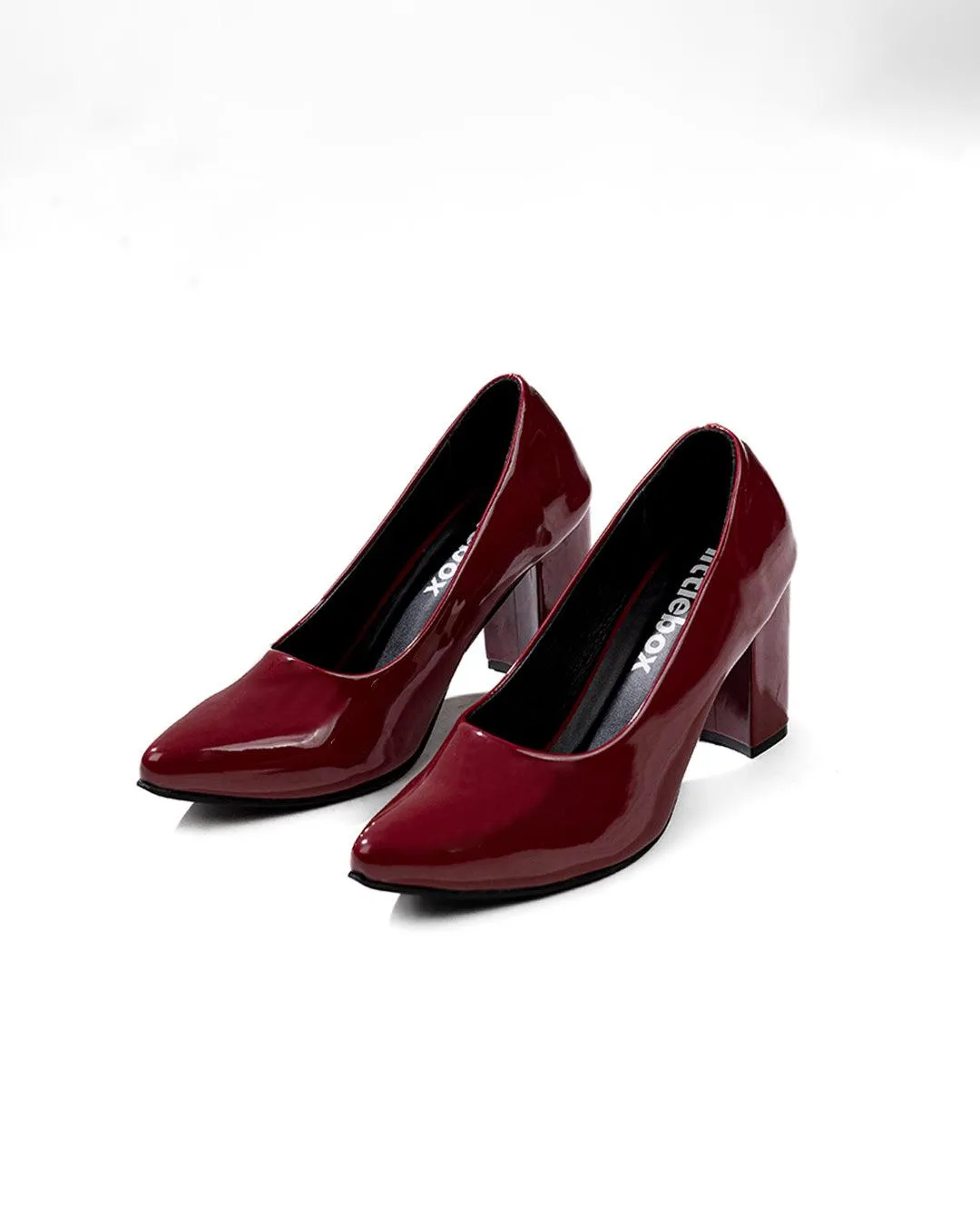 Block Heel Formal Pumps In Burgundy