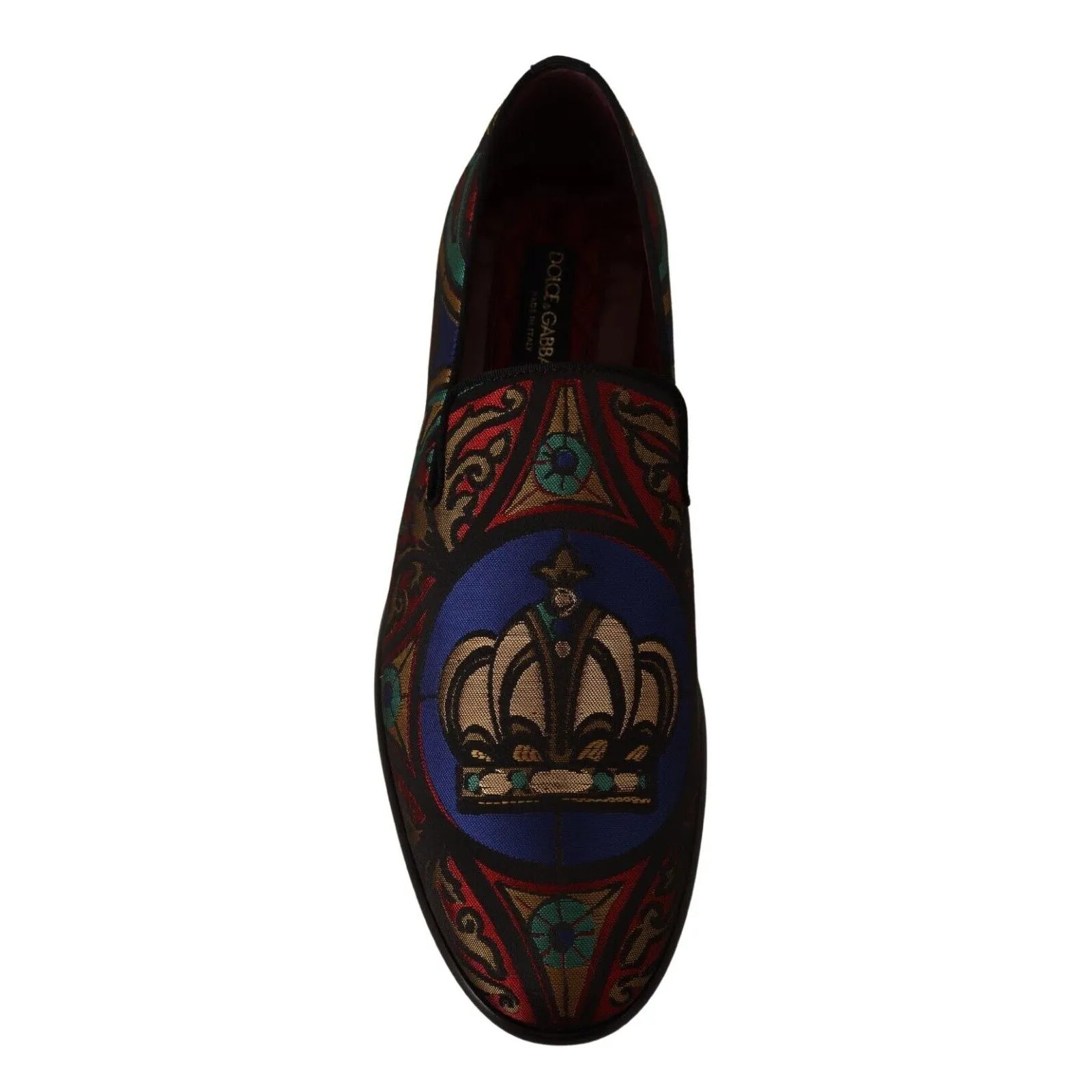 Dolce & Gabbana Multicolor Jacquard Slide-On Loafer Slippers