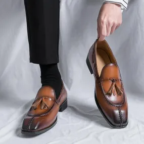 Formal Men Loafers With Tassels - Men Shoes