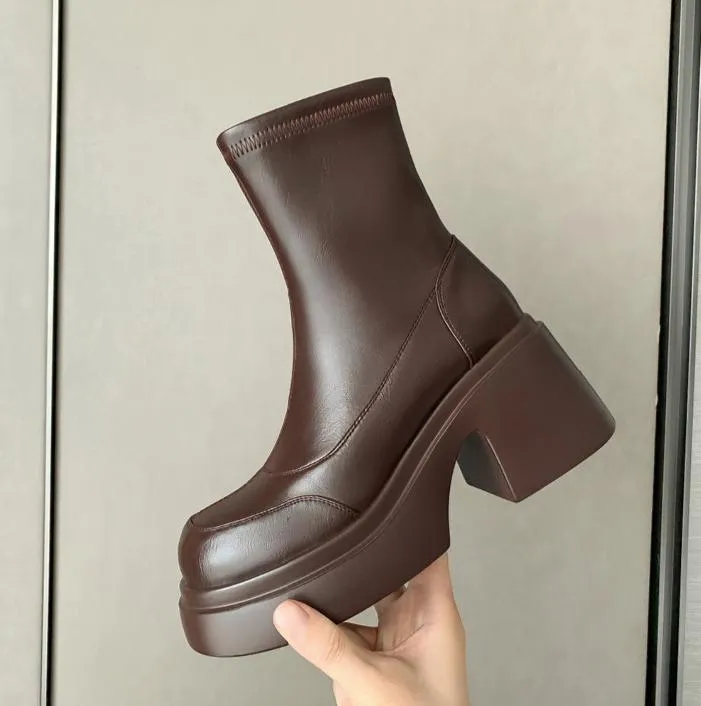 Gizelle Faux Leather Platform Boots