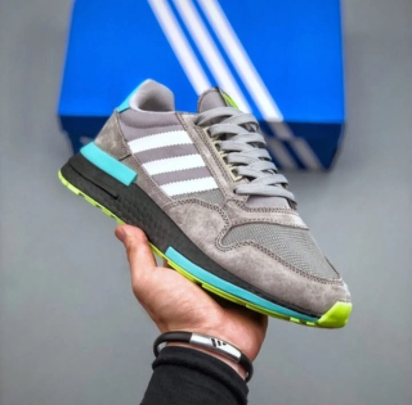 Grey ZX 500 Rm Sneakers Shoes For Men