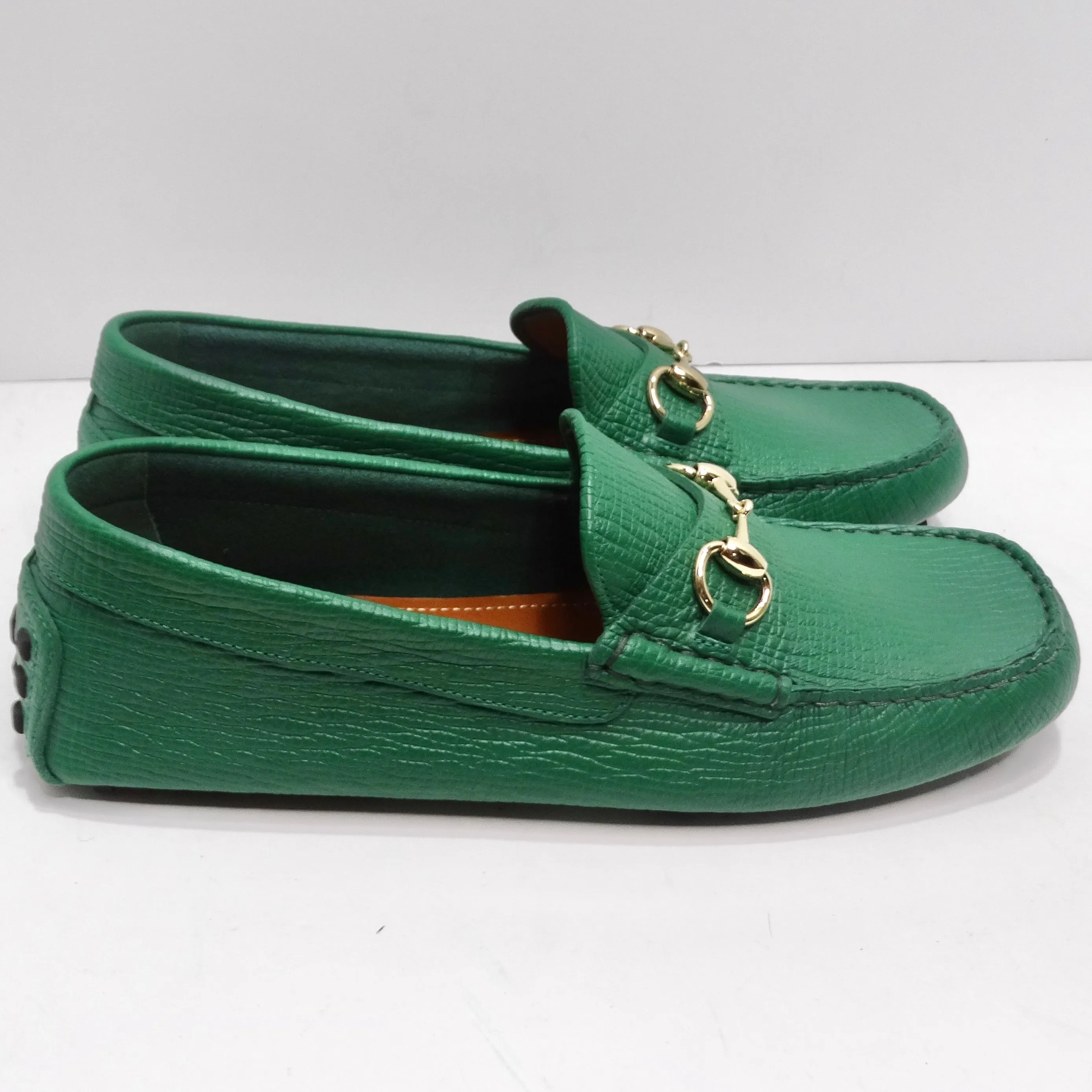 Gucci Horsebit Driver Loafers In Green