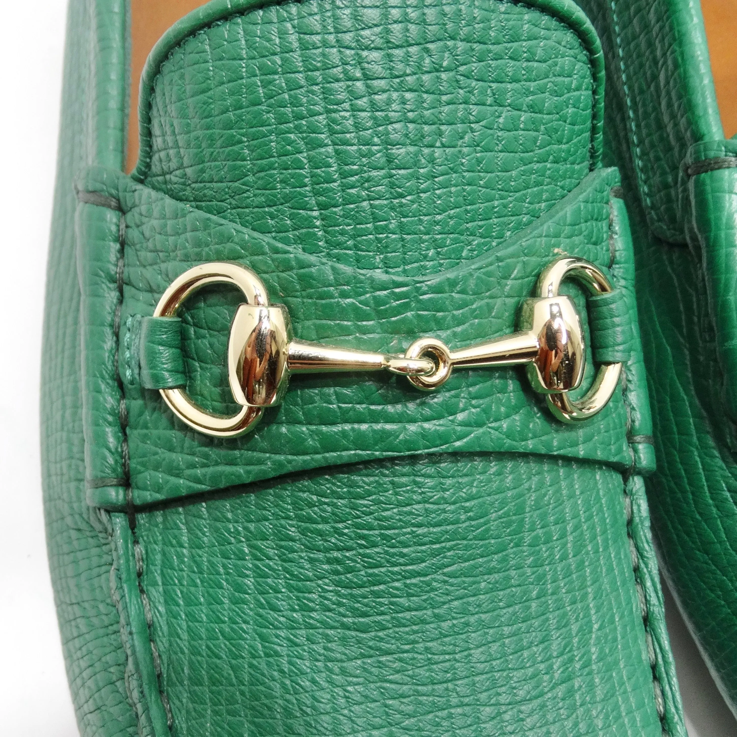 Gucci Horsebit Driver Loafers In Green