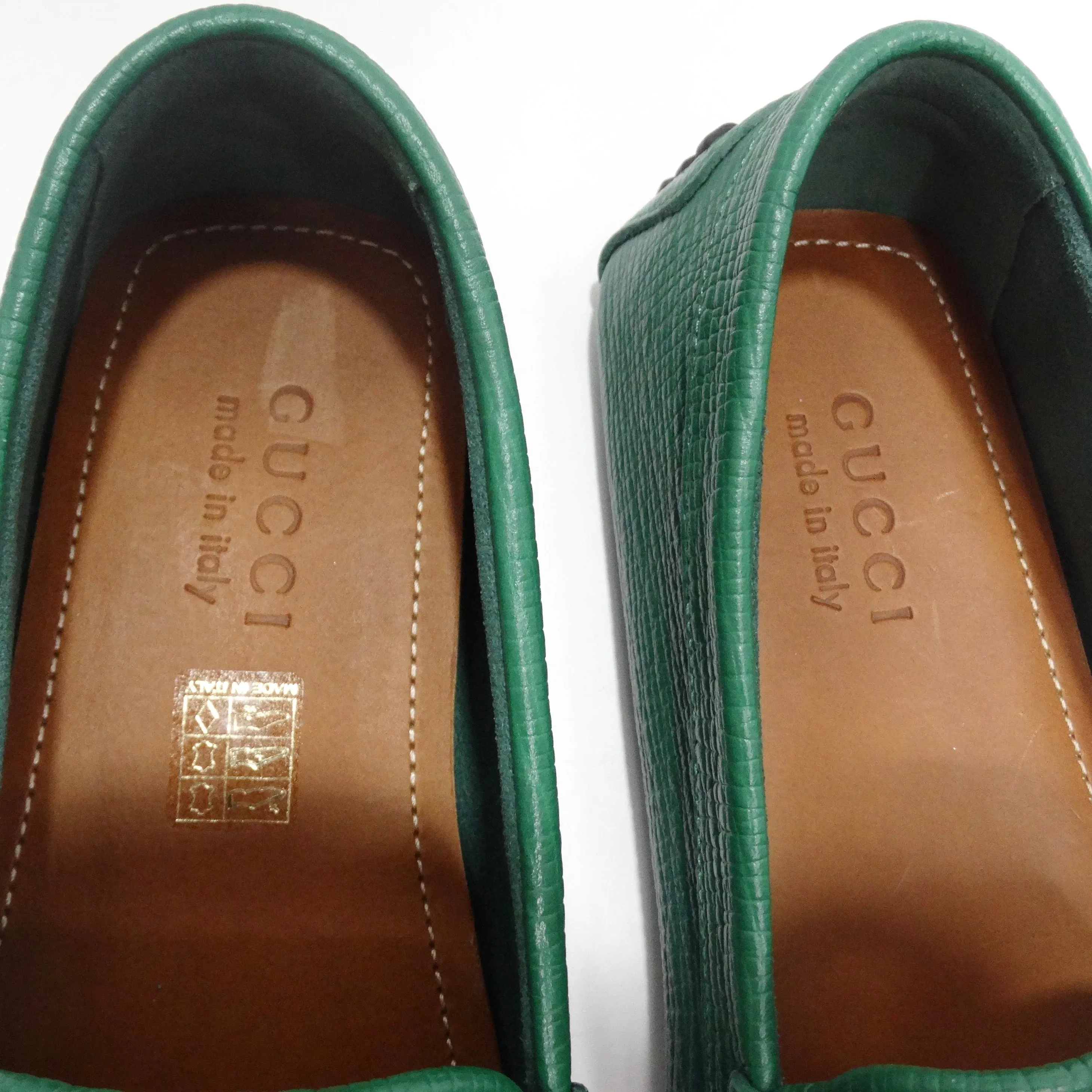 Gucci Horsebit Driver Loafers In Green