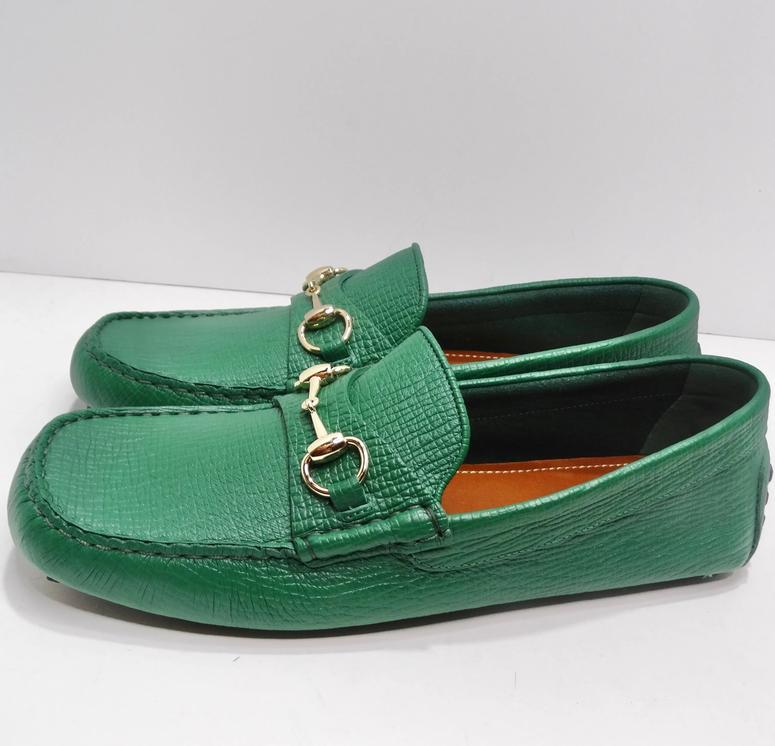 Gucci Horsebit Driver Loafers In Green