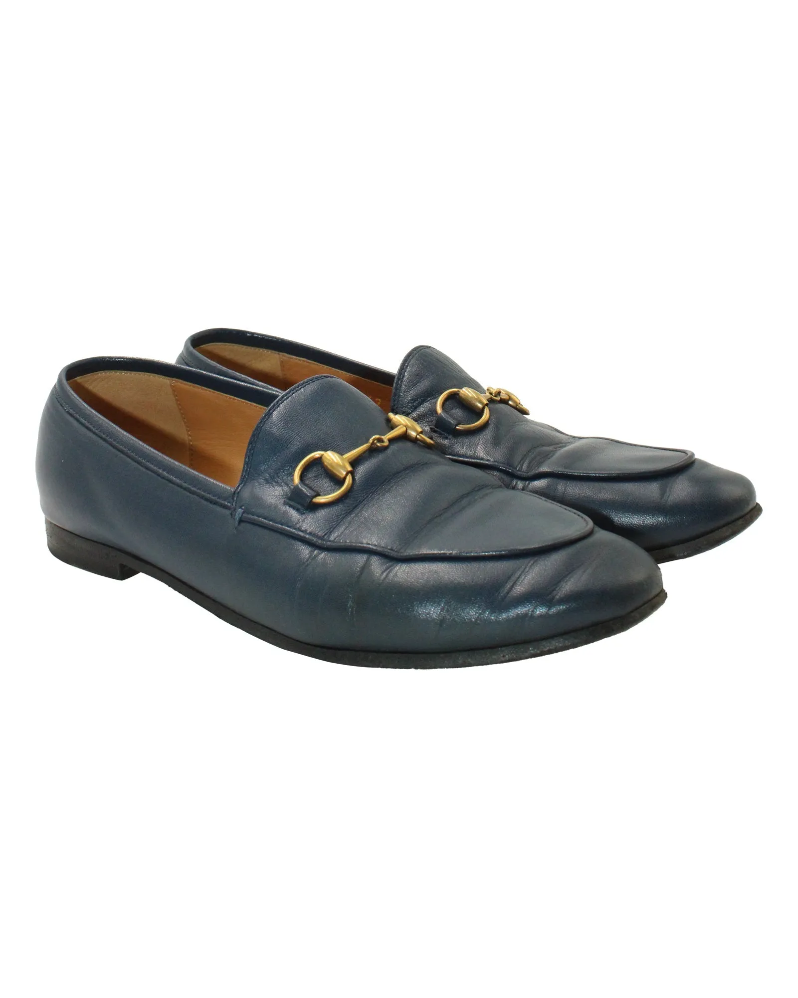 Gucci Horsebit Loafers in Navy Blue Leather