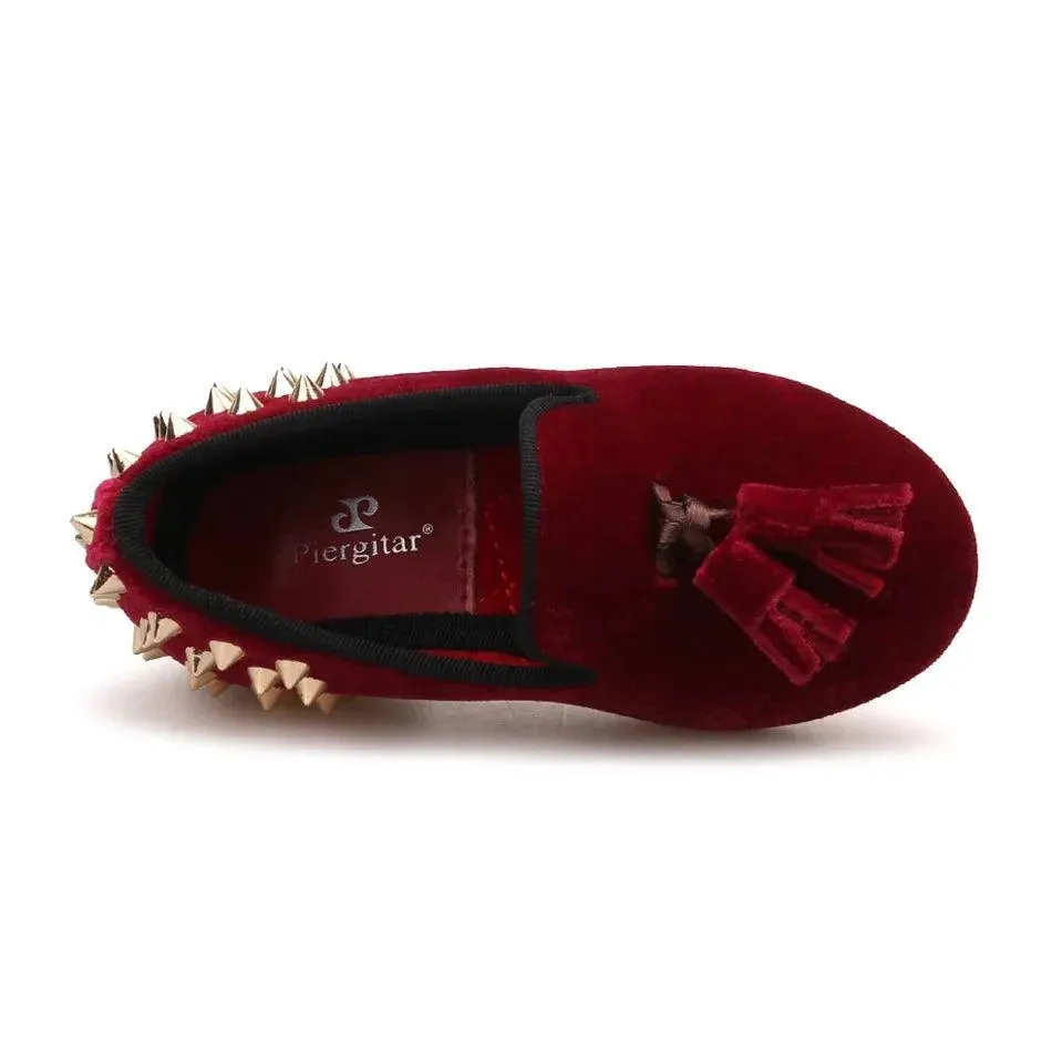 Kids Loafers Burgundy Kids Loafers With Tassel Studs Casual Shoes