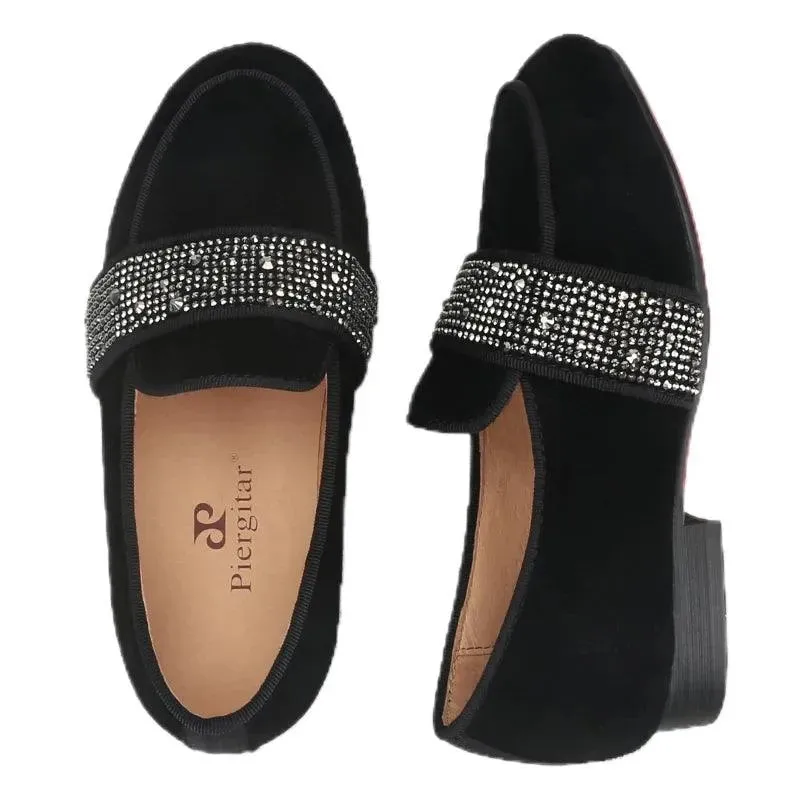 Kids Loafers Twinkle-Toes: Sparkling Steps Handcrafted Rhinestone Kids' Loafers