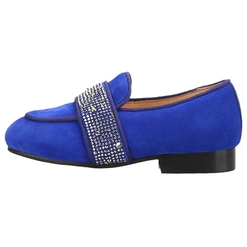 Kids Loafers Twinkle-Toes: Sparkling Steps Handcrafted Rhinestone Kids' Loafers