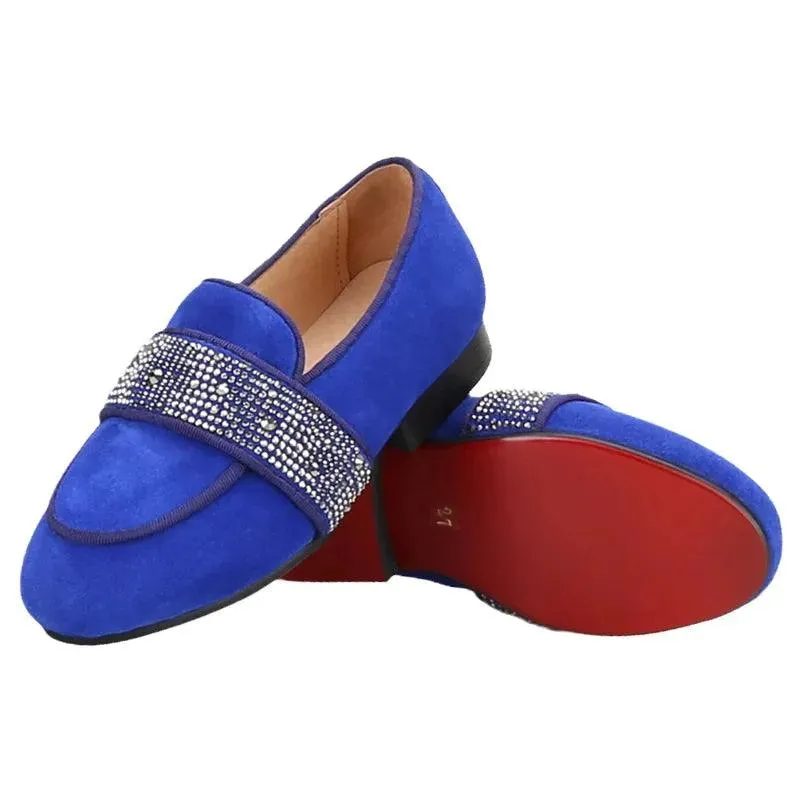 Kids Loafers Twinkle-Toes: Sparkling Steps Handcrafted Rhinestone Kids' Loafers