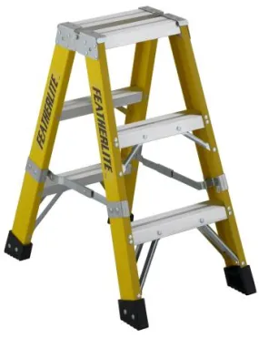 Ladder - Featherlite Series 6600 3′ Extra Heavy Duty Fiberglass Step Ladder, 6603