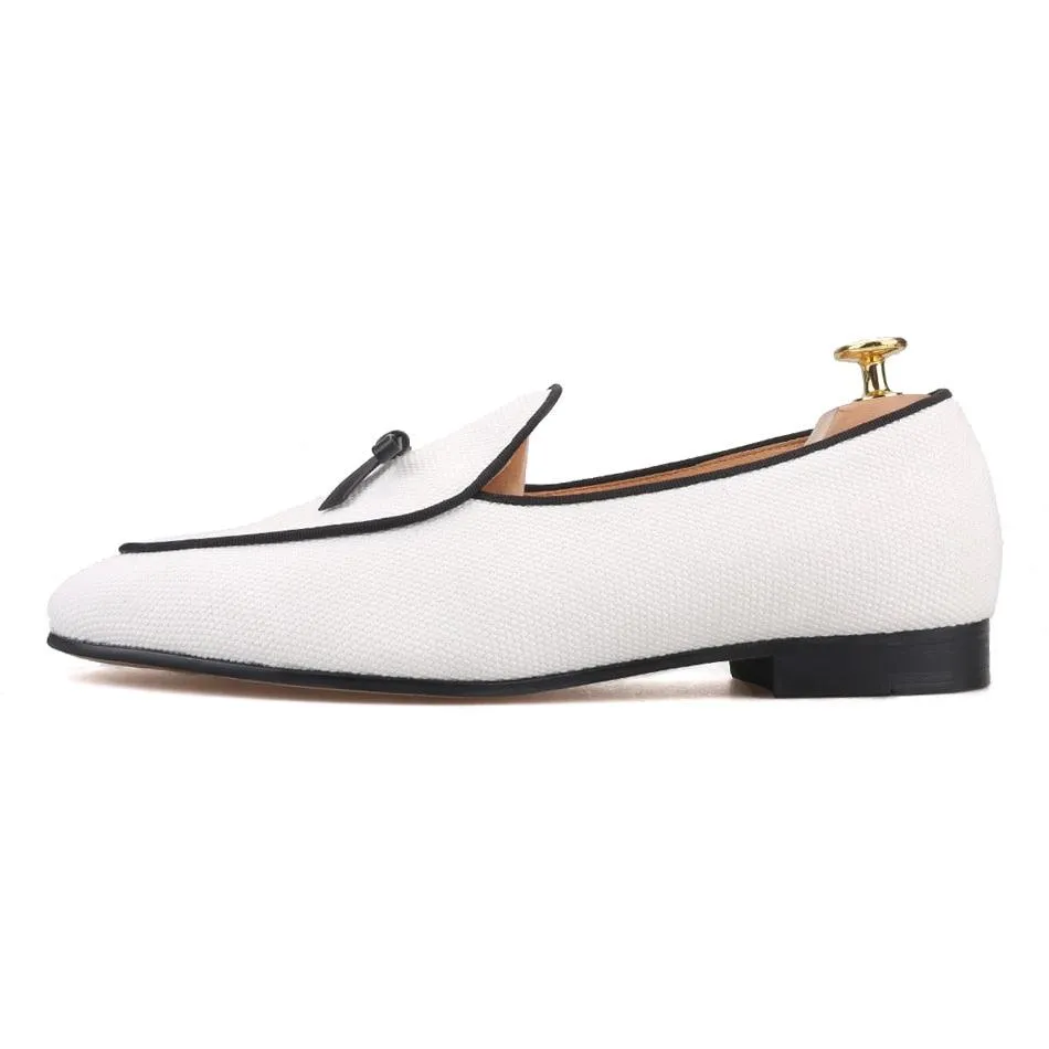 Leather Bow Tie Men Loafers - Men Shoes