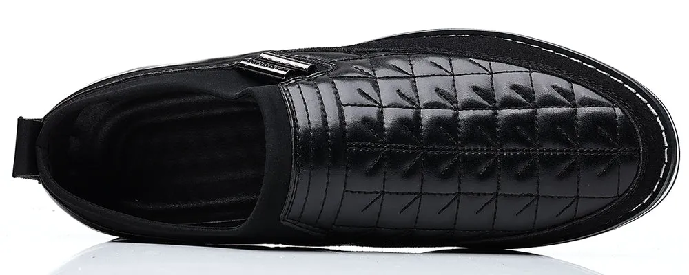 Men's Checkered Stitching Driving Loafers