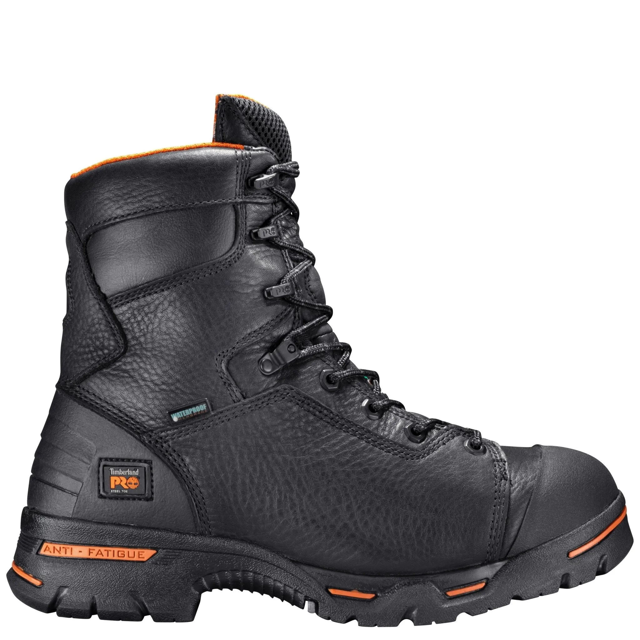 Men's Endurance 8" Steel Toe Waterproof Work Boot - Black