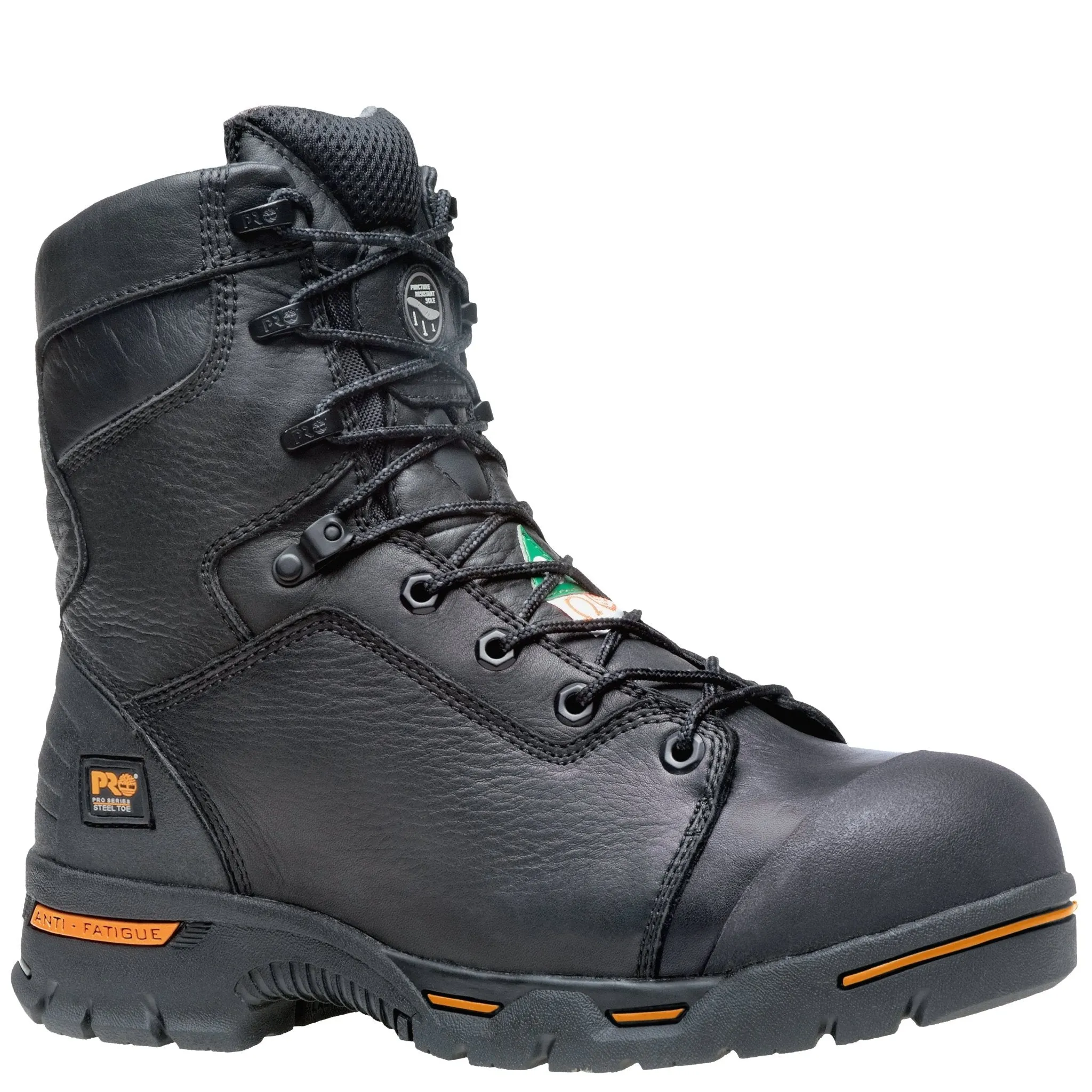 Men's Endurance 8" Steel Toe Waterproof Work Boot - Black