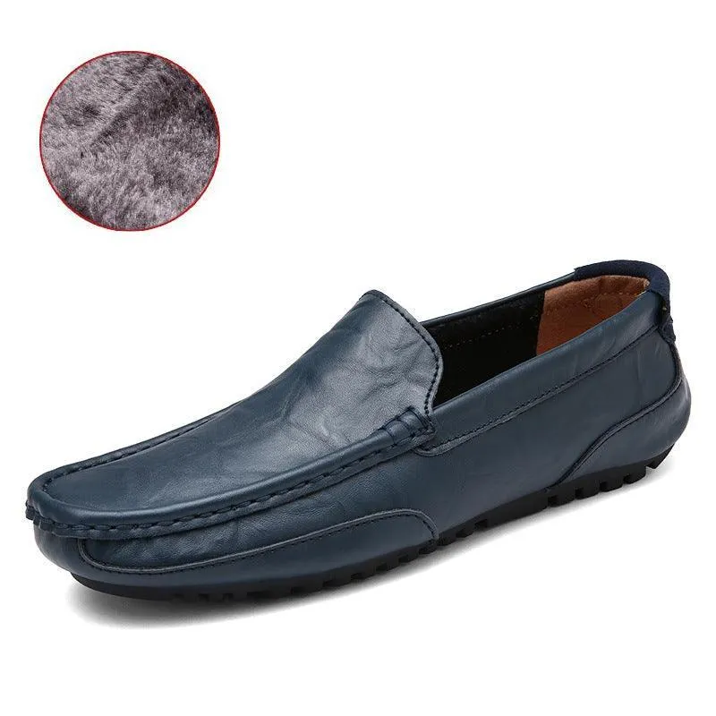 Men’s Slip-On Formal Loafers - Comfortable Genuine Leather