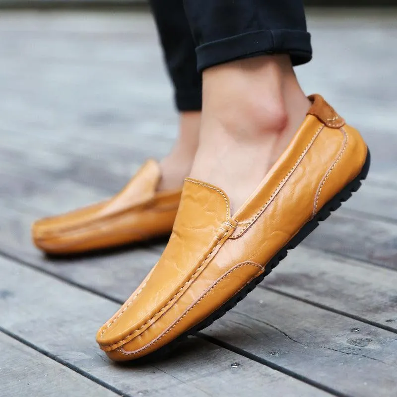 Men’s Slip-On Formal Loafers - Comfortable Genuine Leather