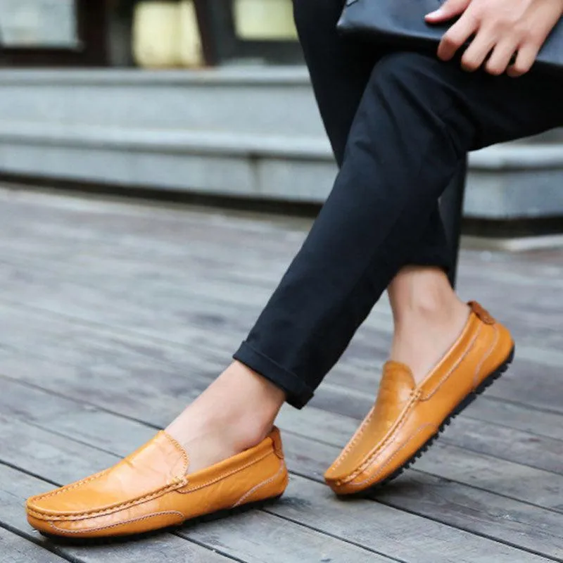 Men’s Slip-On Formal Loafers - Comfortable Genuine Leather