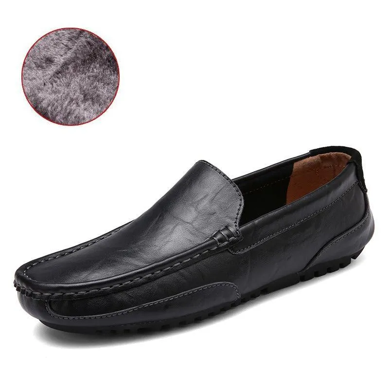 Men’s Slip-On Formal Loafers - Comfortable Genuine Leather