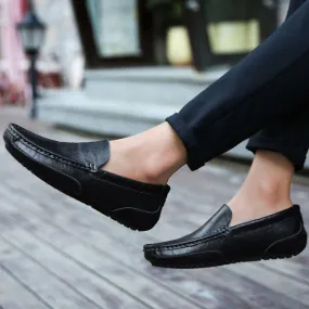 Men’s Slip-On Formal Loafers - Comfortable Genuine Leather