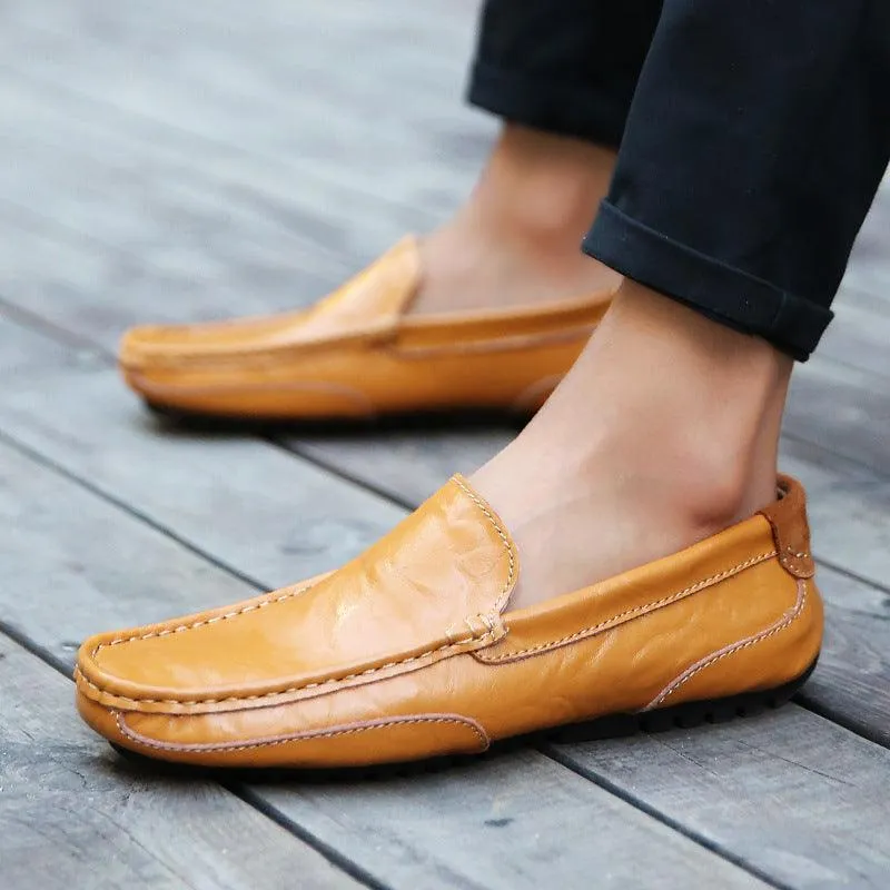 Men’s Slip-On Formal Loafers - Comfortable Genuine Leather