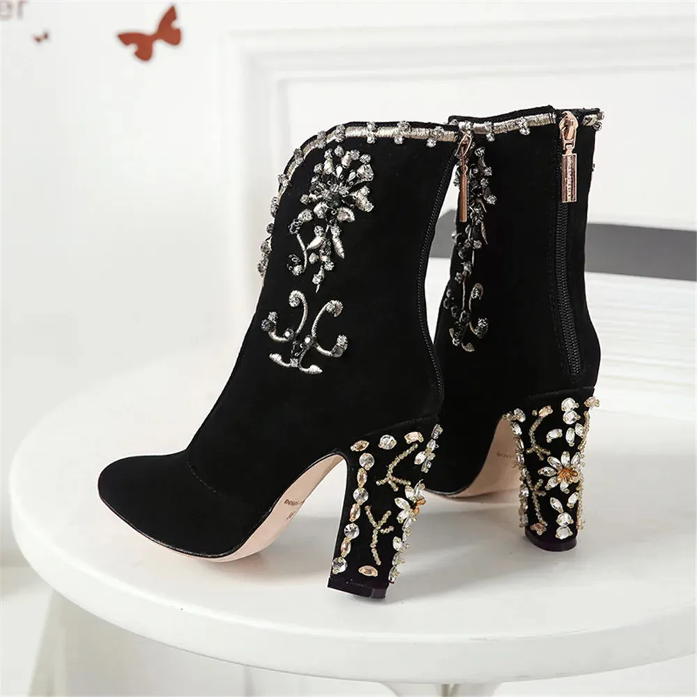 MILI-MIYA Suede Ankle Boots