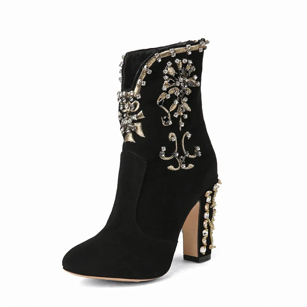 MILI-MIYA Suede Ankle Boots