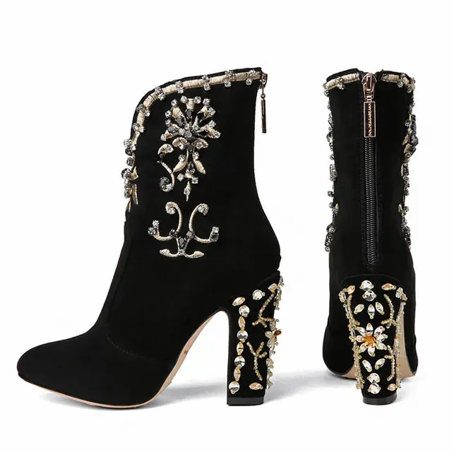 MILI-MIYA Suede Ankle Boots