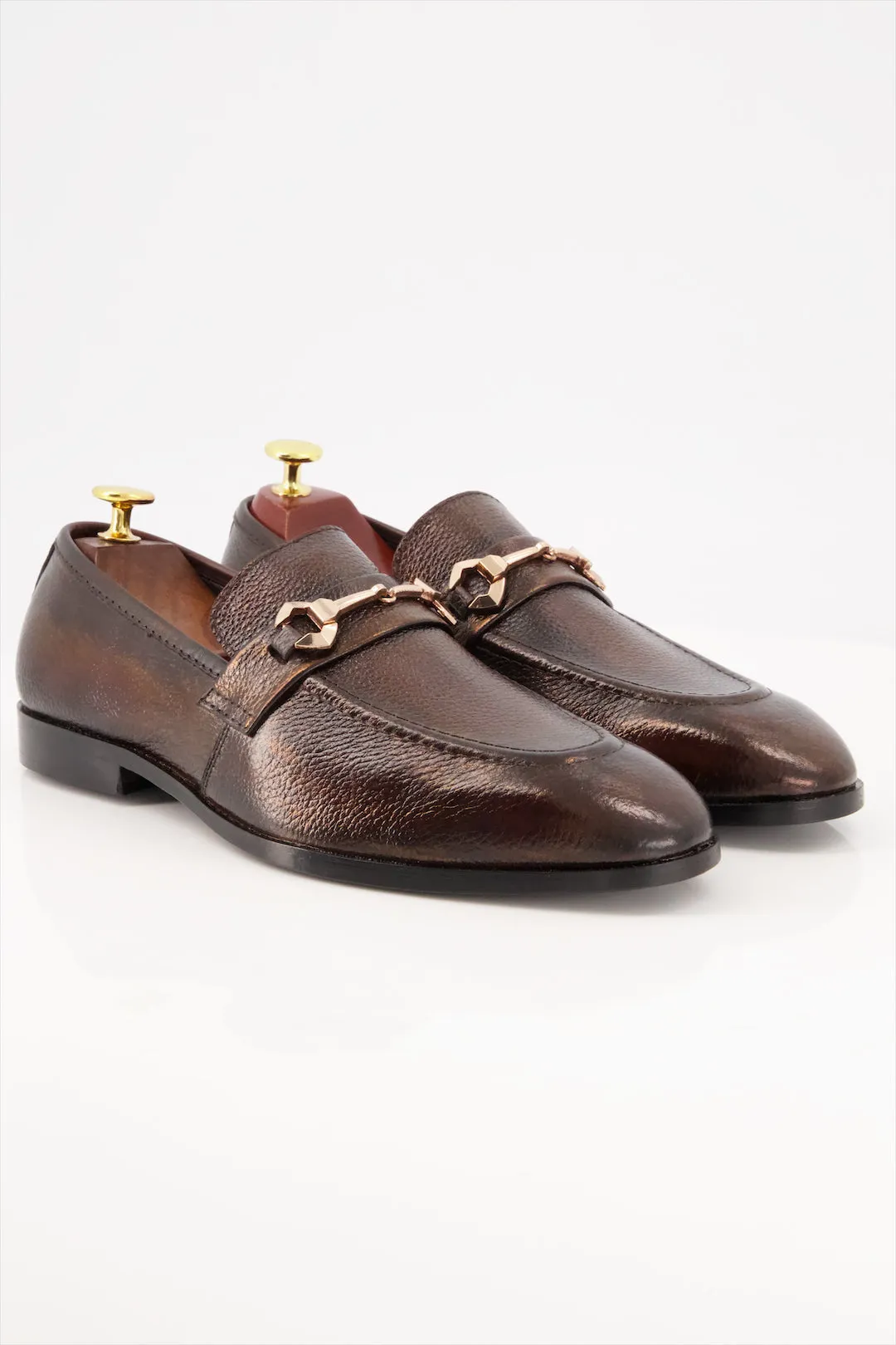 Monarch Buckle Loafers - Premium Leather Dress Shoes