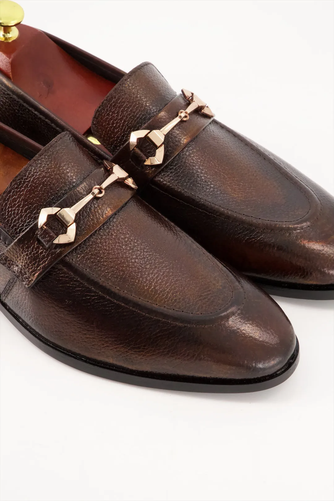 Monarch Buckle Loafers - Premium Leather Dress Shoes