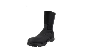 Prada Men's Black Heavy-Duty Rubber Sole Leather Brixxen Boots PI0015