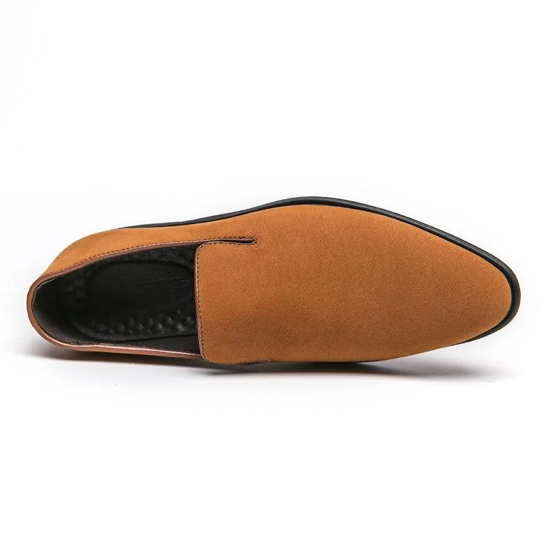 Red Sole Suede Formal Men Loafers - Men Shoes