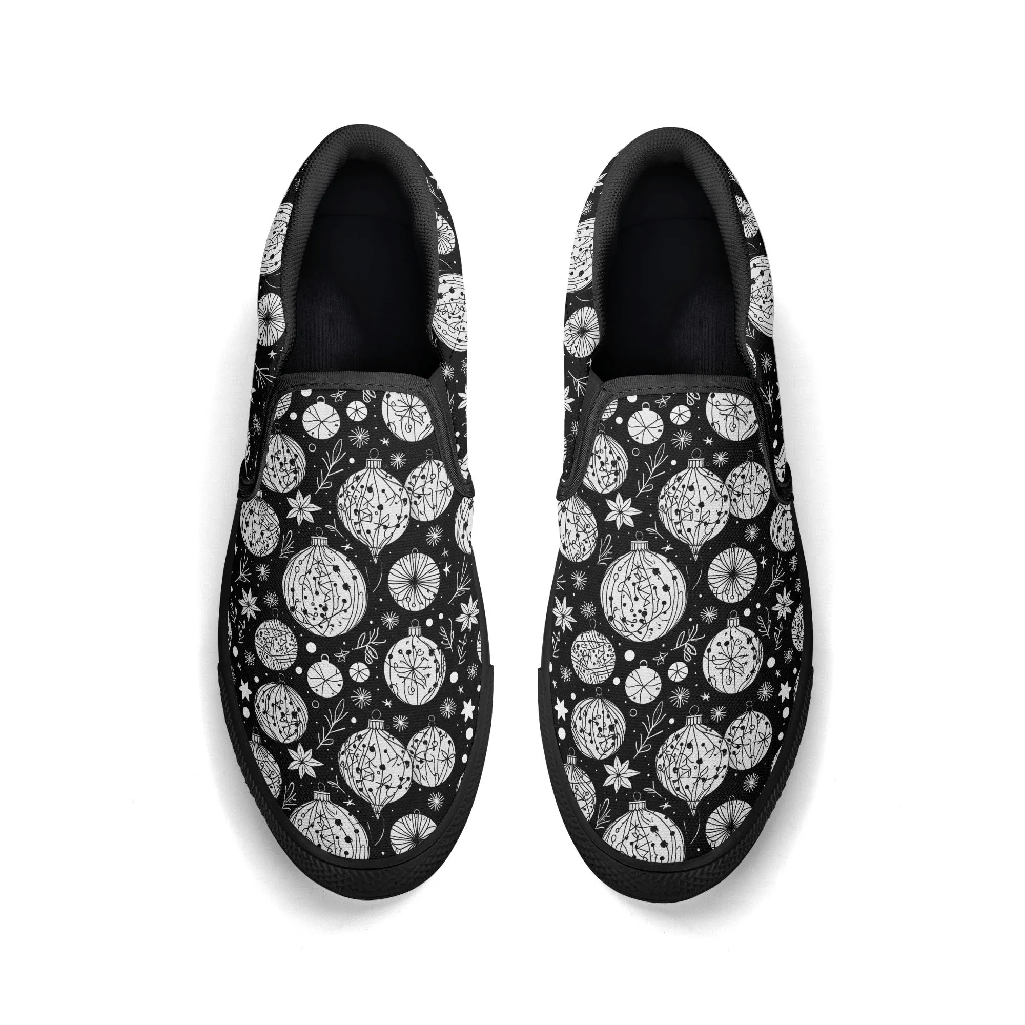 Womens Black and White Ornament Rubber Slip On Shoes