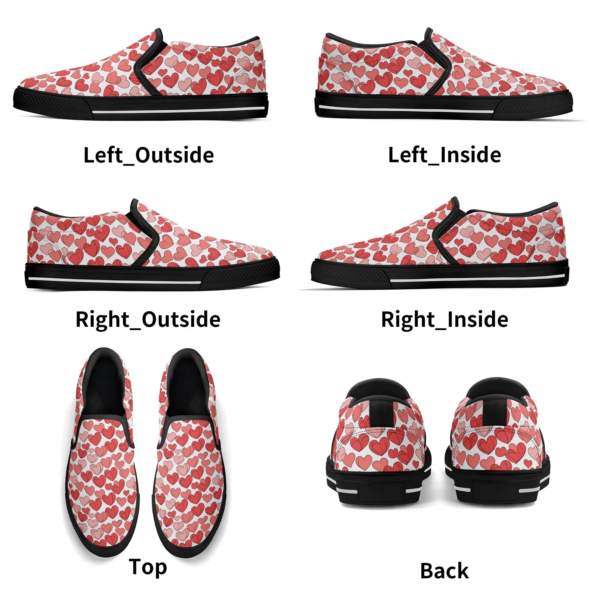 Womens Little Hearts Rubber Slip On Shoes