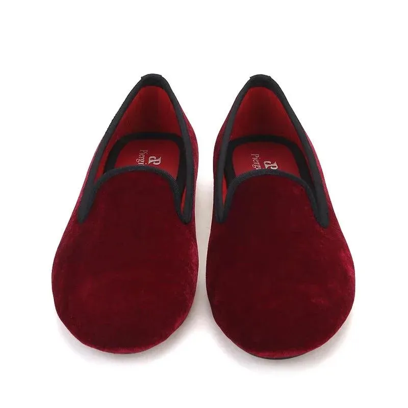 Women's Velvet Loafers Red Insoles